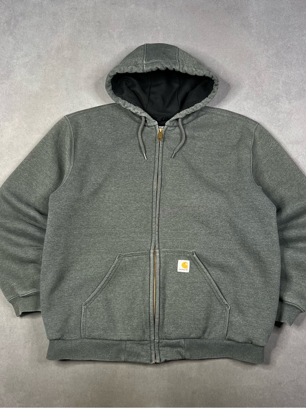 Carhartt Men's Gray Hooded Zip Sweatshirt Jacket